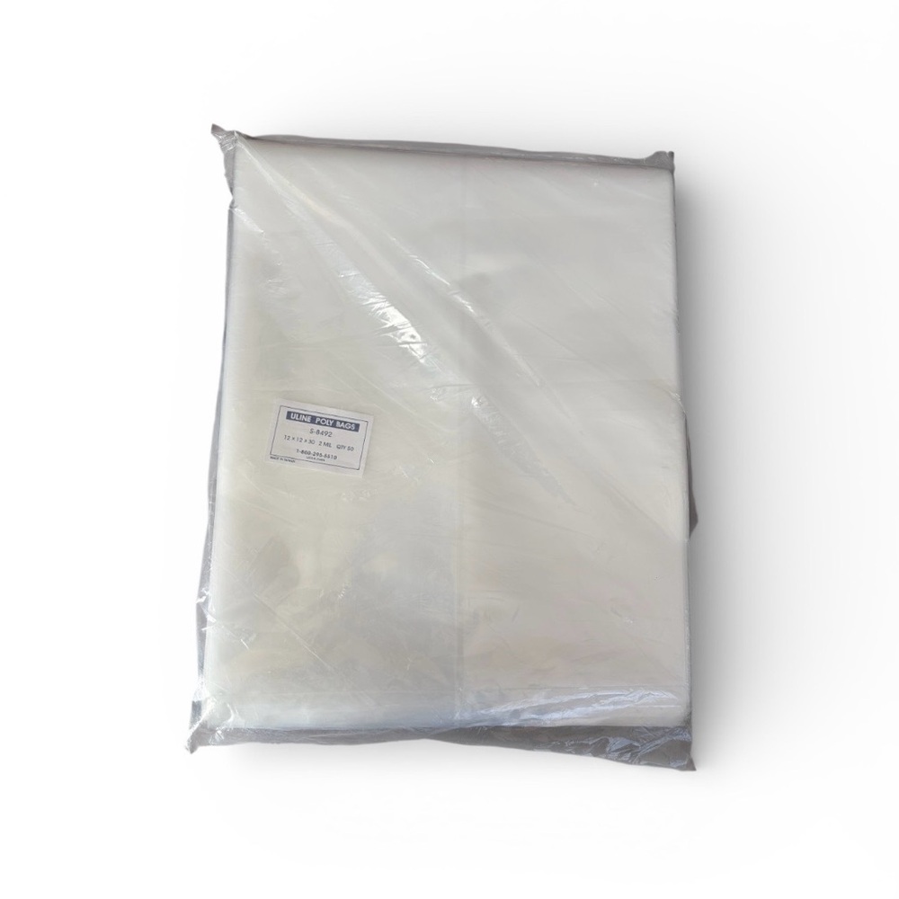 Uline S-8492 Poly Bags 12x12x30 2 Mil (50 pcs) NWT